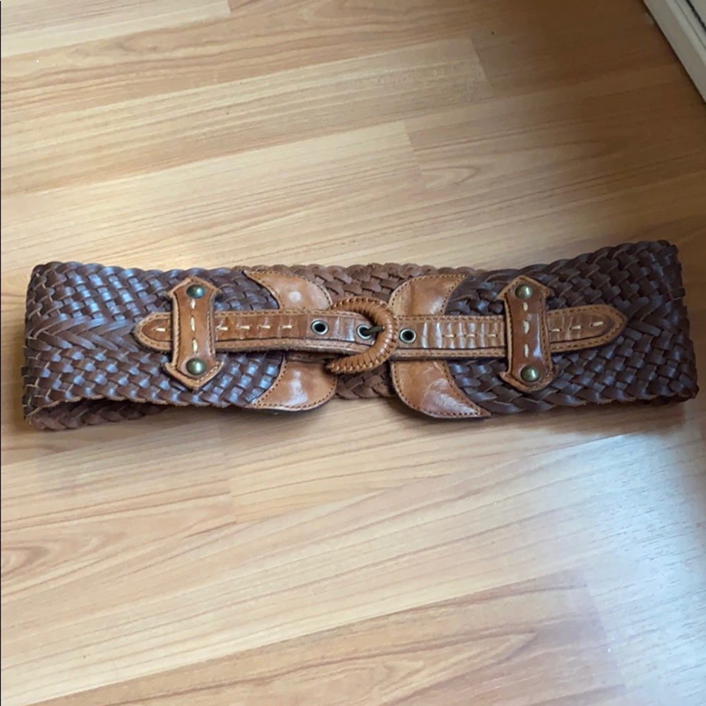FCUK brown leather belt, size medium